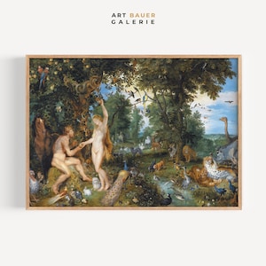 Garden of Eden with the Fall of Man | Peter Paul Rubens, 1615 | Adam and Eve, Biblical Art, Religious Print | Gallery Print
