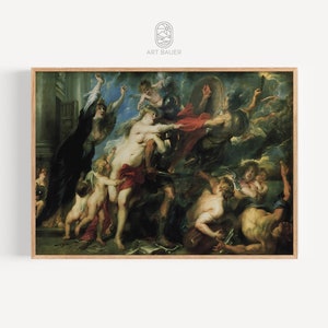 Consequences of War, Peter Paul Rubens (1638) | War Art, Rubens Painting, Rich Color, Baroque Art Print, European Decor | Gallery Print