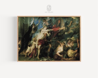 Skutki wojny, Peter Paul Rubens (1638) | Sztuka wojenna, Malarstwo Rubensa, Bogaty kolor, Barokowy wydruk artystyczny, Wystrój europejski | Wydruk galerii
