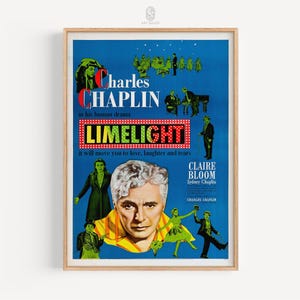 Limelight-filmposter, 1952 | Charlie Chaplin, vintage filmposter, klassieke filmafdruk, filmkunst | Galerijafdruk