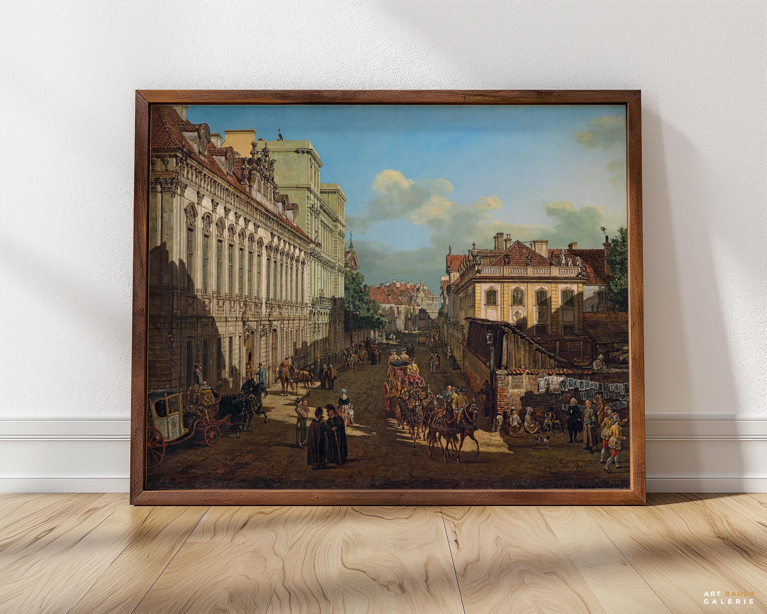 ポーランド ワルシャワ 油絵 キャンバス 額入り ポーランド ワルシャワ 油絵 キャンバス 額入り