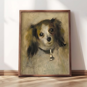 Head of a Dog | Framed Print | Auguste Renoir, 1870 | Dog Art, Pet Art, Vintage French Art, Puppy Art, Dog Lover
