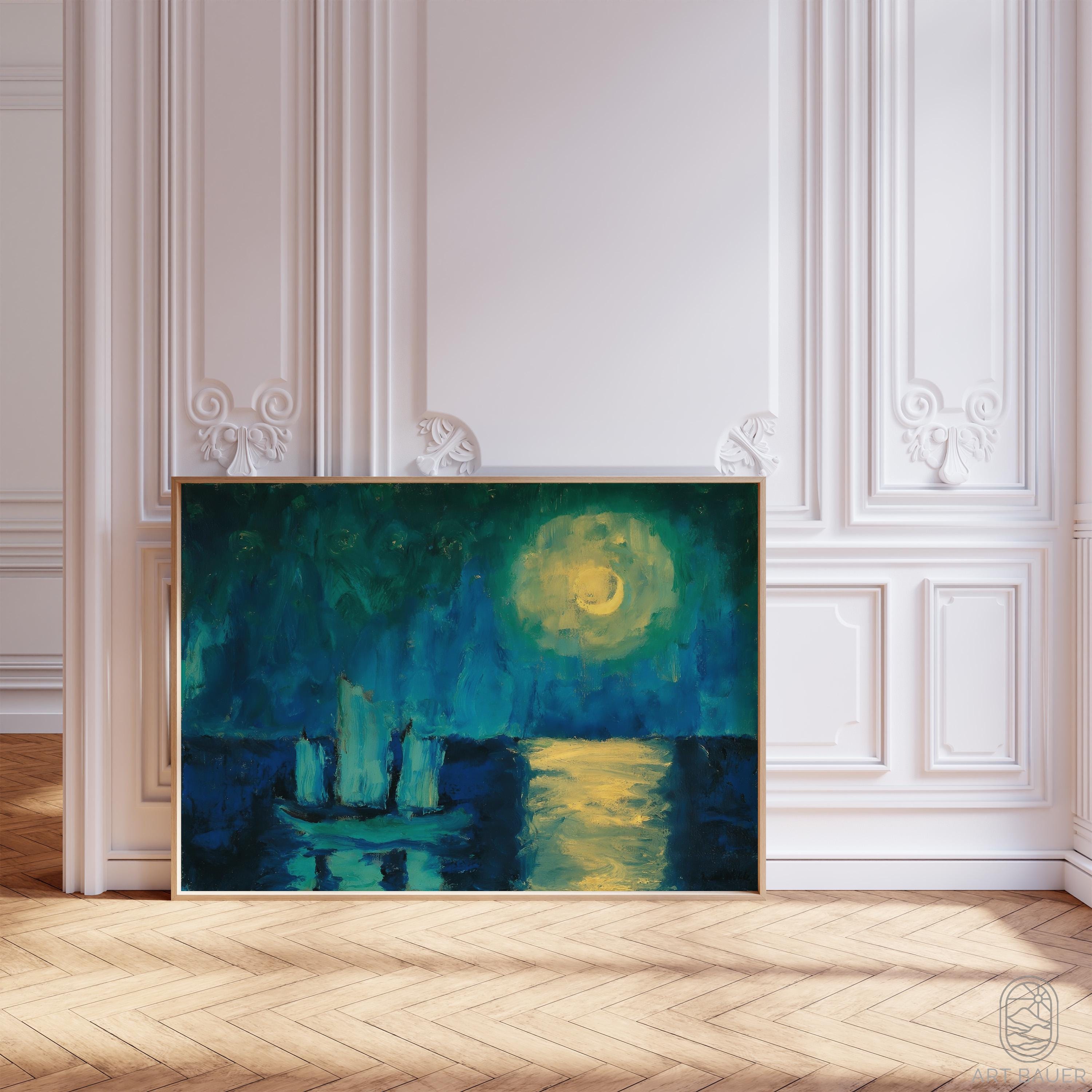 月光 | エミール・ノルデ、1914 | 月光の絵画、抽象アートプリント