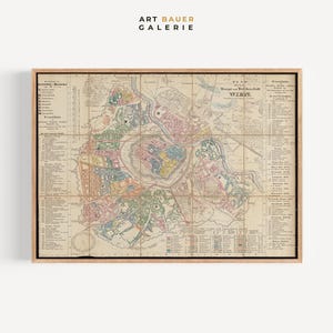 Planta do Mapa de Viena | 1857 | Arte do Mapa de Viena, Decoração de Casa Arte de Parede, Qualidade de Museu | Impressão de Galeria