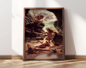 Cave of the Storm Nymphs | Framed Print | Edward Poynter, 1903 | Nymphs Painting, Mythological Art, Sirens Artwork