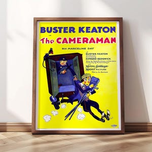 The Cameraman Film Poster | Framed Print | 1928 | Gift for Film Lover, Buster Keaton Print, Silent Comedy Art