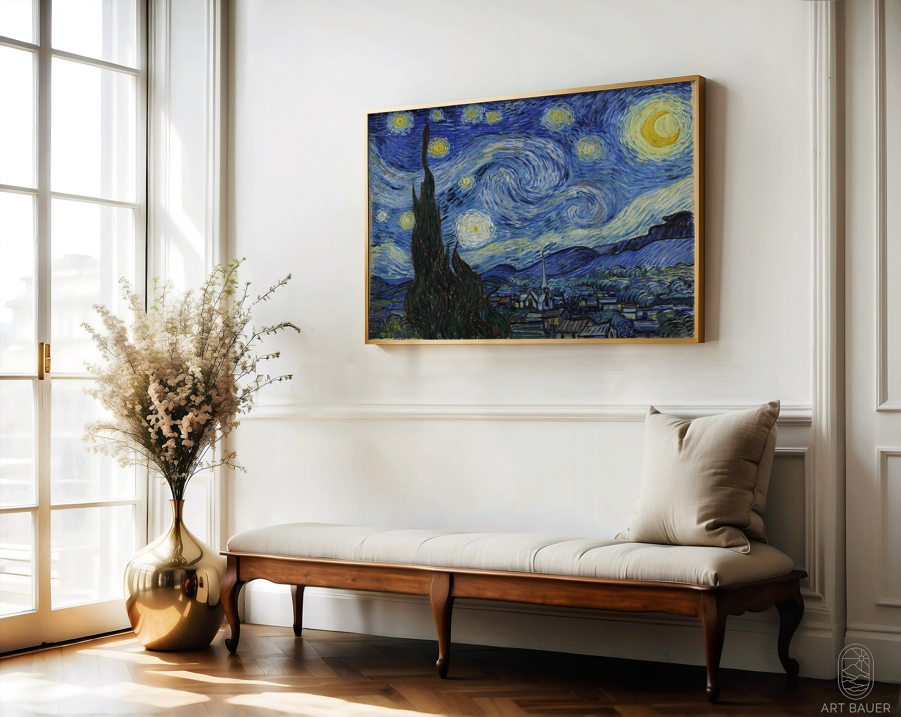 The Starry Night, Vincent Van Gogh | Celestial Art Print, Starry Night ...