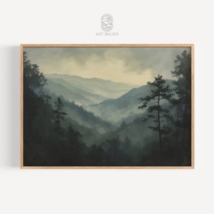 Montagne Fumose / Vista sulle montagne, Decorazioni in stile country, Stampa sulle Montagne Fumose, Arte murale sulle Montagne Fumose, Stampa sulle montagne / Stampa da galleria