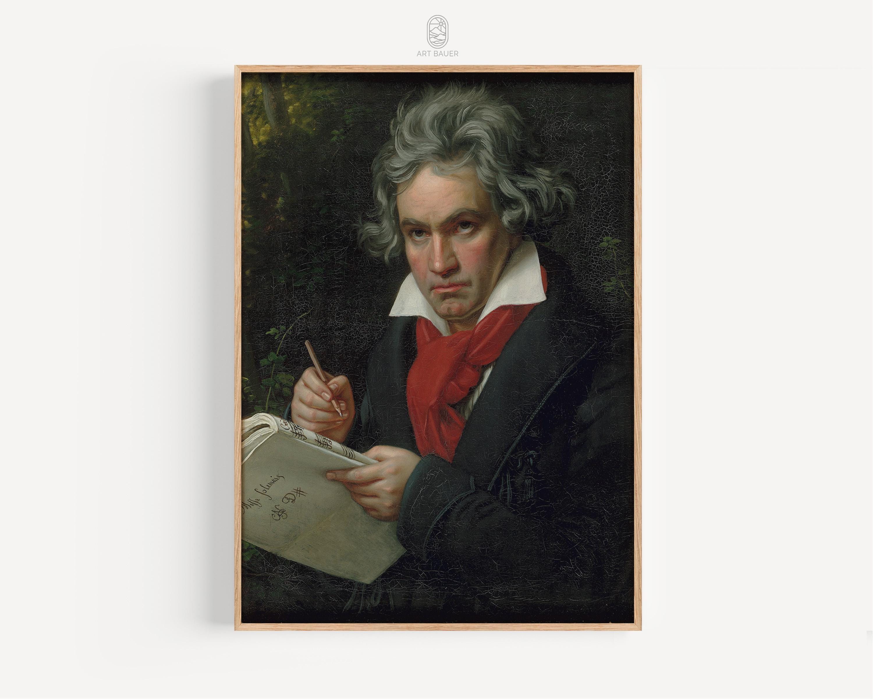 Beethoven With Manuscript of Missa Solemnis | Stieler, 1820