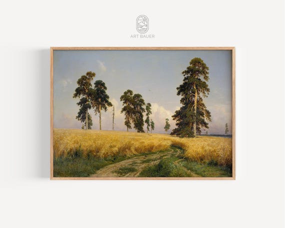 Rye | Ivan Shishkin, 1878 | Russian Landscape, Wheat Field, Rural Landscape, Nature Art Print | Gallery Print