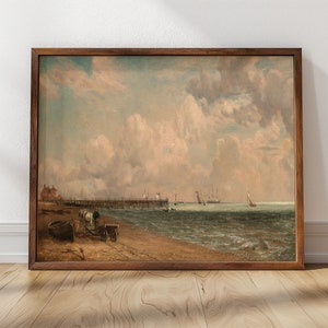 Yarmouth Jetty, John Constable (1822) | Küstendekor, Landschaftsmalerei, englische Vintage Kunst, gerahmte Constable Art