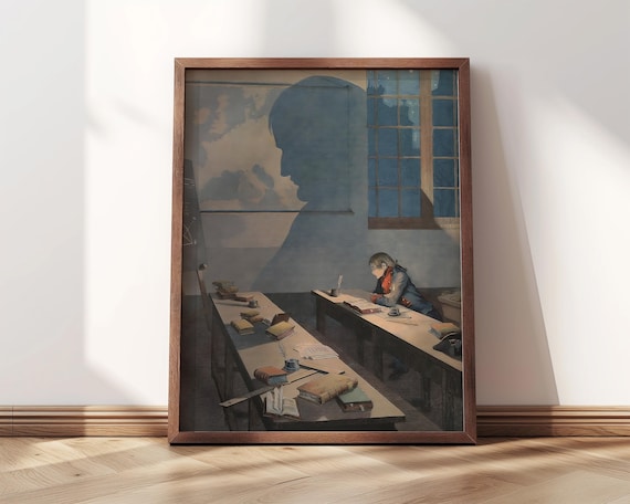 Young Napoleon Bonaparte in Brienne | Framed Print | Job, 1780 | Napoleon Illustration, French Art Print, Napoleon Portrait