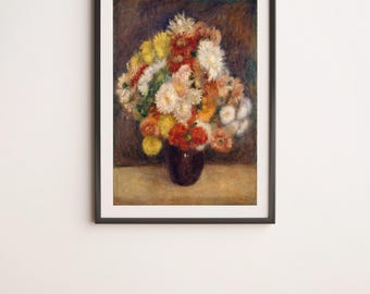 菊の花束 | 額入りプリント | オーギュスト・ルノワール、1881年 | 花