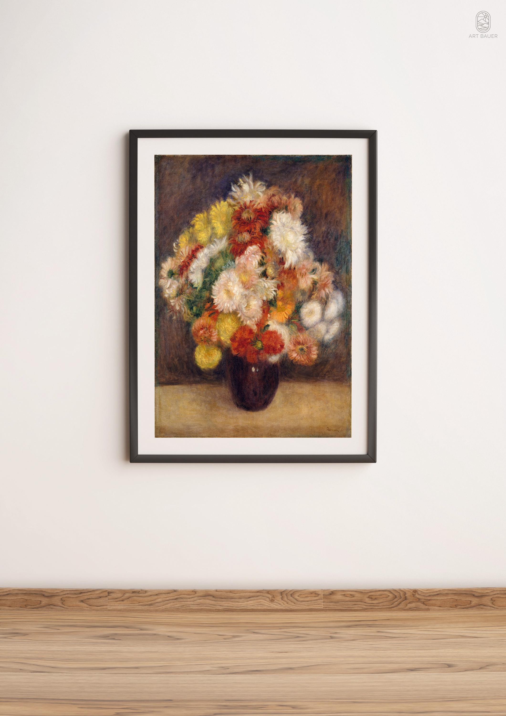 菊の花束 | 額入りプリント | オーギュスト・ルノワール、1881年 | 花