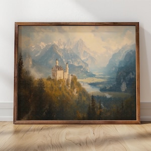 Neuschwanstein Castle | Framed Print, Fairytale Castle, Framed Wall Art, Enchanted Decor, Kids Bedroom Decor