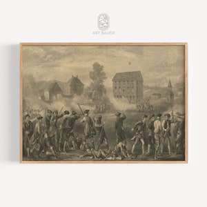 Battle of Lexington, John Daniels (1903) | Colonial America Decor, Revolutionary War, Fourth of July, American Art Print | Gallery Print