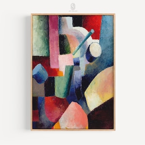 Composición de formas coloreadas / August Macke, 1914 / Póster de arte abstracto, decoración de pared moderna, arte contemporáneo / Impresión de galería
