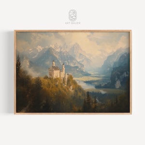 Neuschwanstein Print | Fairytale Castle Print, European Artwork, Enchanted Decor, Fairytale Decor, Child Bedroom Decor | Gallery Print