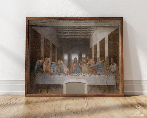 レオナルド ダ ヴィンチ、最後の晩餐 (1498) | 宗教アート プリント