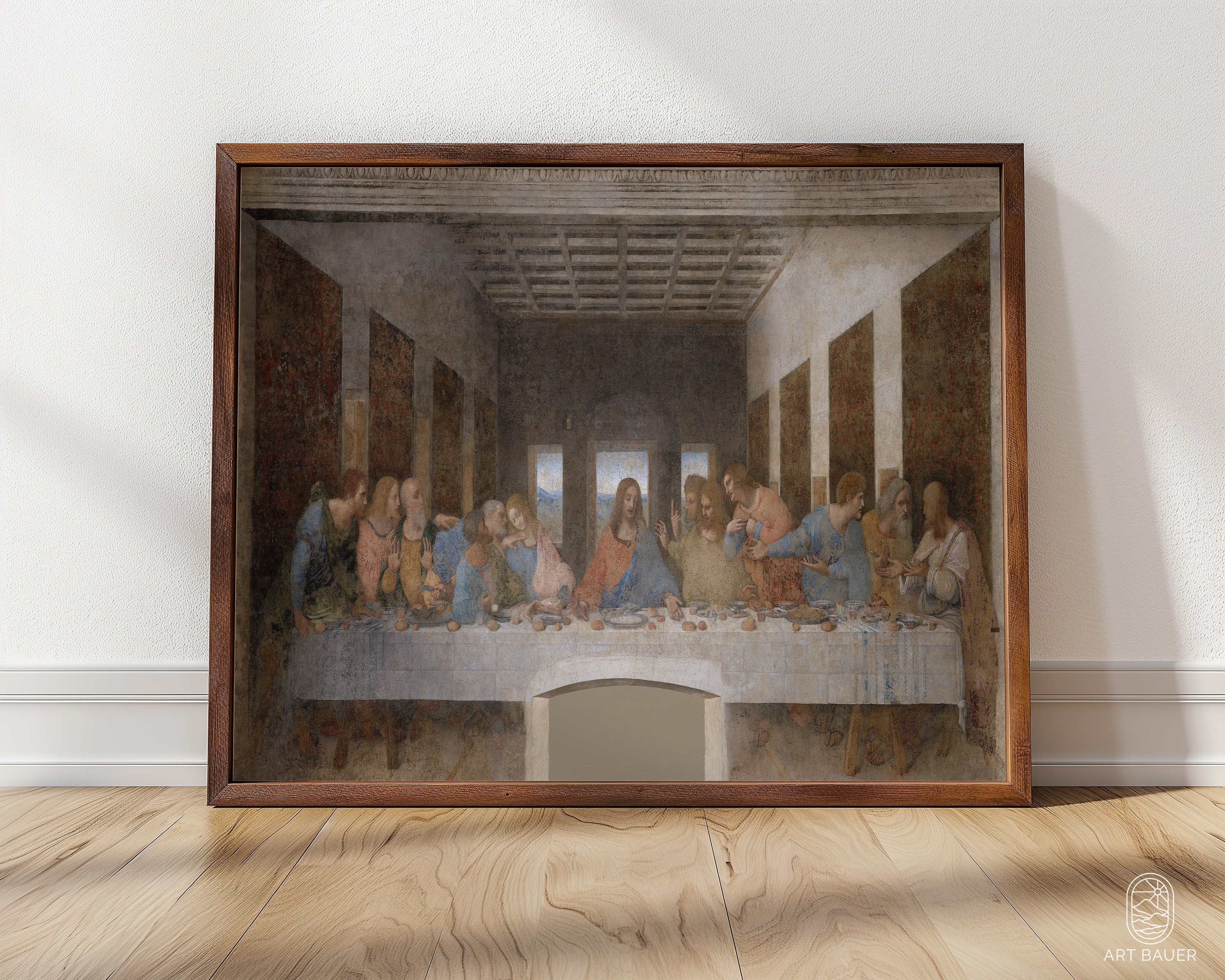 Saint Pantaleon ウォールアート 宗教画 ヴィンテージ レオナルド ダ ヴィンチ、最後の晩餐 (1498) | 宗教アート プリント