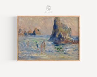 Moulin Huet Bay, Auguste Renoir | Antique Oil Painting, Famous Artwork, Fine Art Print, Beachhouse Decor (1883) | Gallery Print