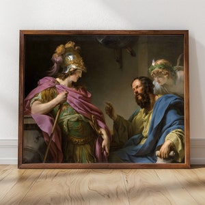 Socrates leert Alcibiades (1776) | Oud-Grieks kunstwerk, Grieks decor, Socrates-filosofie, ingelijste muurkunst, Griekse kunst