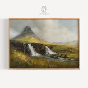 Paesaggio islandese / Arte nordica, Stampa d'arte islandese, Acquerello primaverile, Dipinto di montagna, Stampa da galleria / Stampa da galleria