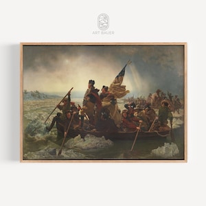 Washington steekt Delaware over | Leutze, 1851 | Revolutionaire kunst, Amerikaanse geschiedenisprint, Amerikaanse geschiedenis | Galerijafdruk