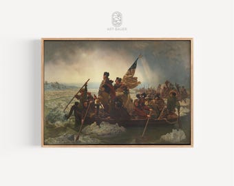 Washington steekt Delaware over | Leutze, 1851 | Revolutionaire kunst, Amerikaanse geschiedenisprint, Amerikaanse geschiedenis | Galerijafdruk