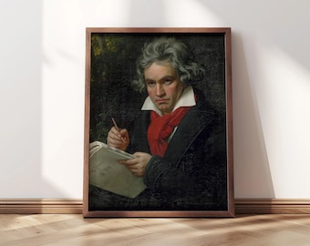 Beethoven con manuscrito de la Missa Solemnis / Impresión enmarcada / Stieler, 1820 / Arte musical clásico, Retrato de Beethoven, Impresión de Beethoven