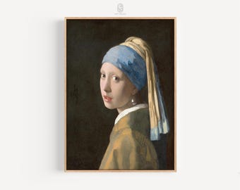 真珠の耳飾りの少女 | 額入りプリント | ヨハネス・フェルメール、1665
