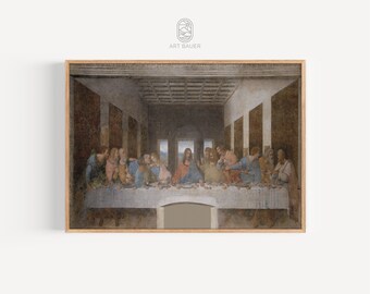 レオナルド ダ ヴィンチ、最後の晩餐 (1498) | 宗教アート プリント