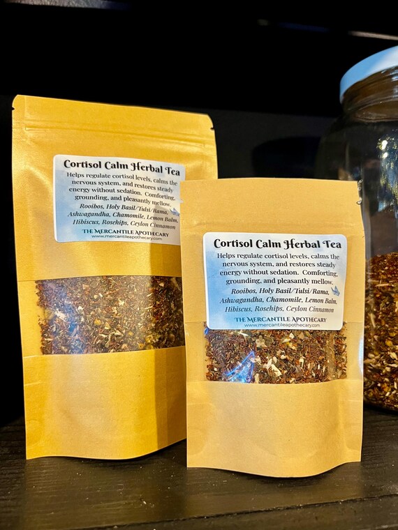 Cortisol Calm Organic Herbal Tea – Caffeine Free Botanical Blend for Daily Balance