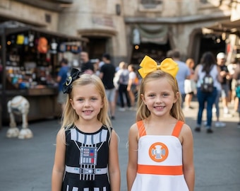 Vestido de niña de Star Wars y vestido de droide con lazo