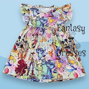 Colorful World of Disney Characters Girl Dress