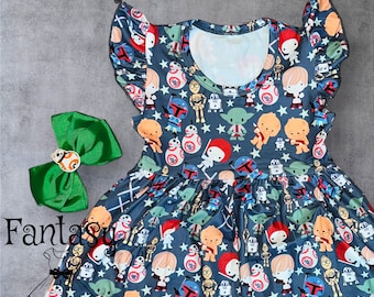 Vestido y lazo de niña de Star Wars