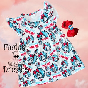 Schelmische Buchfiguren Seuss Kleid und Schleife