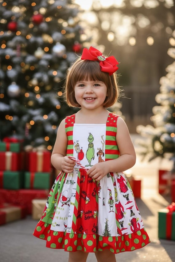 christmas dressing meaning Mean One Girl Dress Holiday Dress christmas church outfit