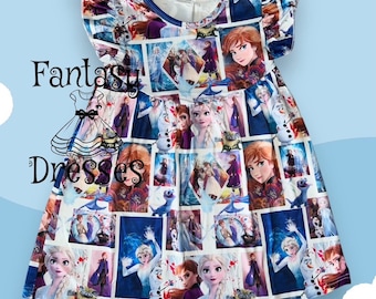 Girl Frozen Dress Anna and Elsa Girl Dress