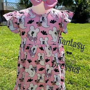 Mickey Ghost Halloween Dress and Bow