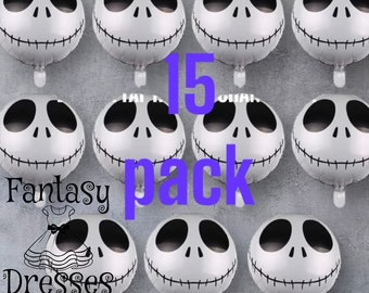 Palloncini in lamina Jack Skellington per feste di compleanno, confezione da 15