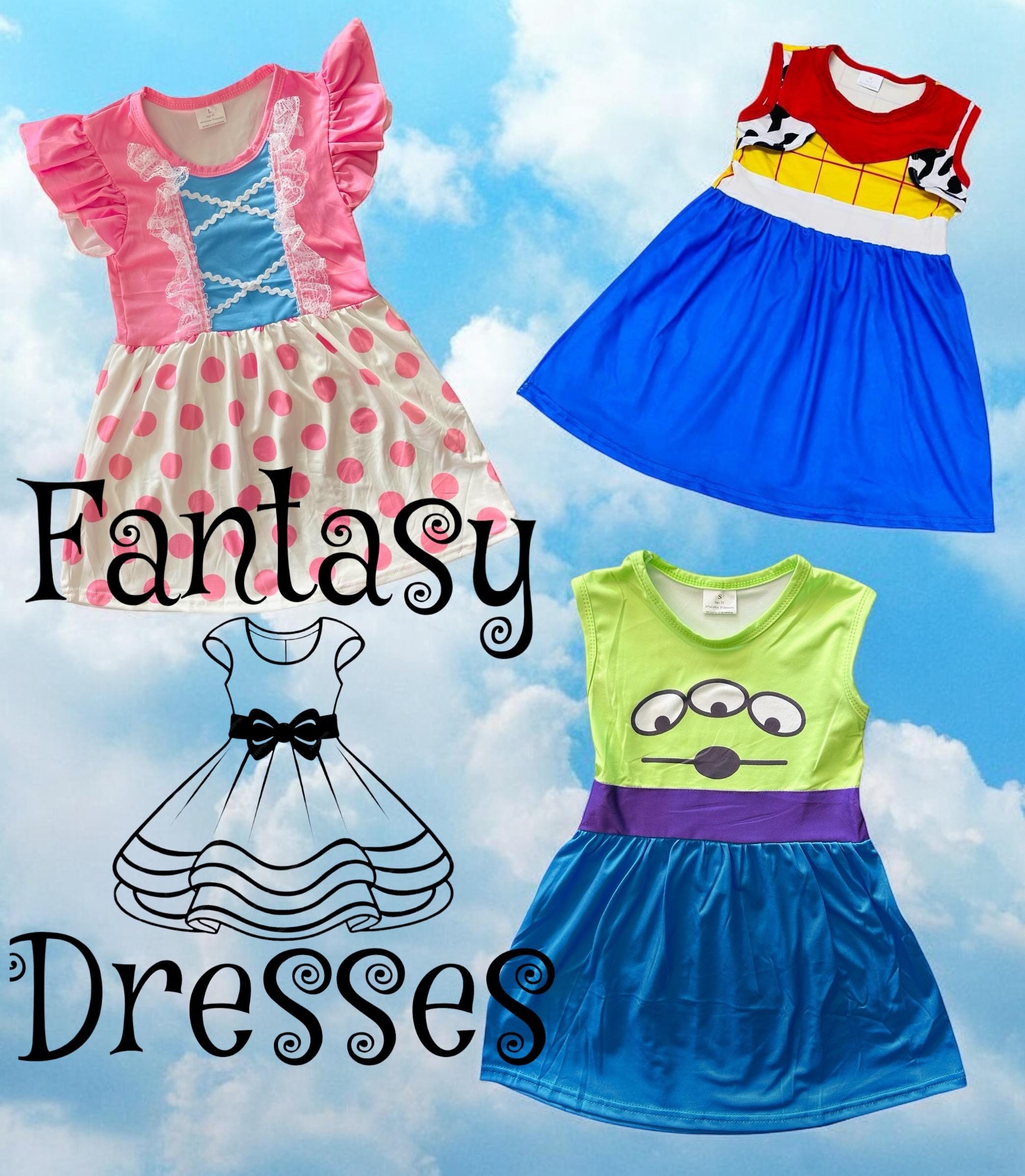 Vestido de niña de BoPeep, Alien y Woody, vestido de Toy Story