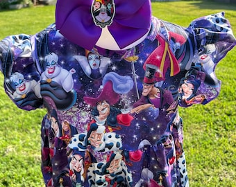 Villains Girl Dress Disney Villains Dress and Bow