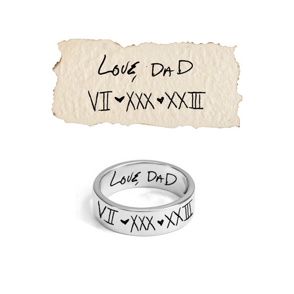 Custom Handwriting Ring • Custom Name Ring • Mom Gift • Personalized Jewelry• Gift for Her • Handmade gift• Handmade Jewelry • Gift For Mom