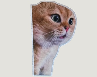 Patch &quot;Meme talking cat&quot;, Meme Cat Patch, Patch for backpack/ tote bag/ clothe, Iron-on patch, sew-on patch