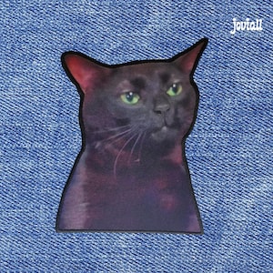 Patch zwarte kat: opstrijk-/naaimemepatch