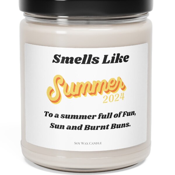 Personalized Summertime Candle, Smell Good Candle for Summer Summertime Party Favor Candle With Custom Text Cute Candle for Summer