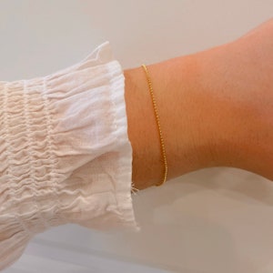 18K gold plated, sterling silver, gold bracelet, gold beaded bracelet, dainty bracelet, bracelet for her, gift for her, mothers day gift