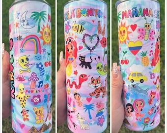 Bichota Karol G Tumbler Karol G Wrap Tumbler Bichota Album Cover Skinny Tumbler Funny KaroL G Gift Red Hair,