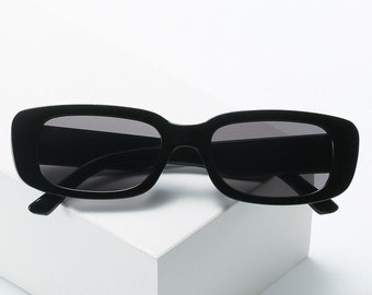 Tort redondo / gafas de sol negras / gafas de sol retro rave ovaladas vintage / gafas de sol de tendencia únicas